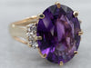 Gold Amethyst and Diamond Cocktail Ring