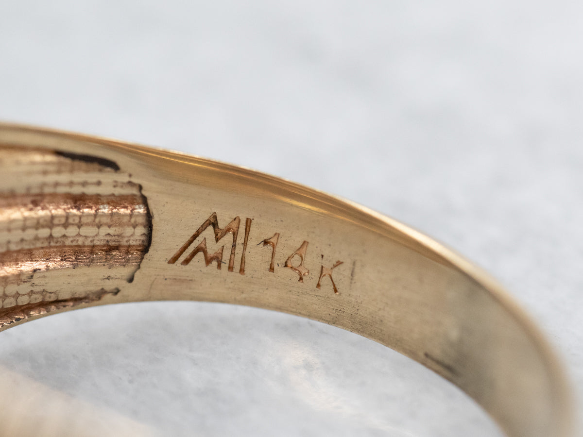 Gold Blue Topaz Cocktail Ring