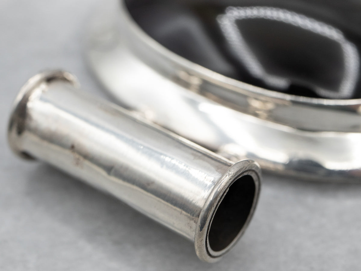 Sterling Silver Large Rainbow Obsidian Pendant