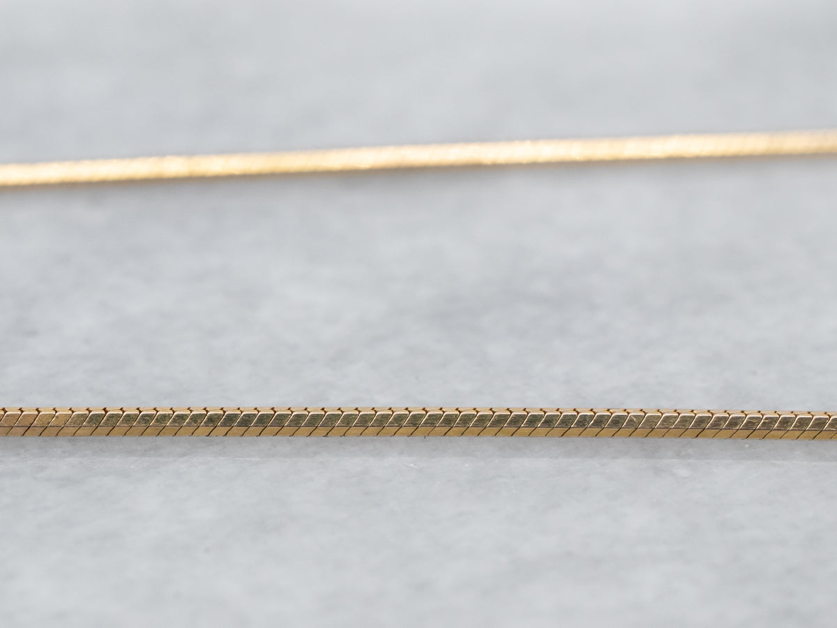 1.0mm 14K Yellow Gold Octagonal Shiny Snake Chain