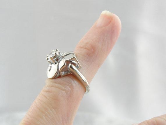 Retro Cocktail Diamond Ring with Sweeping Curves