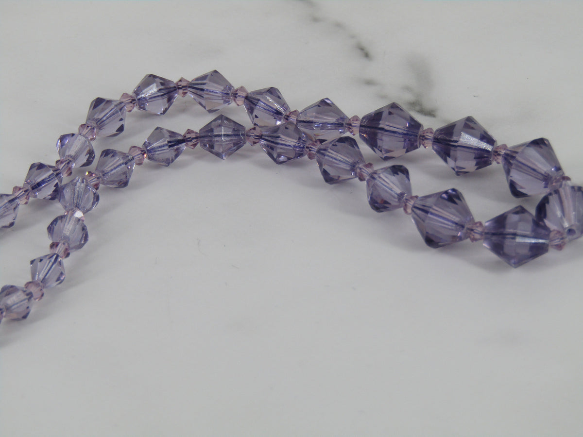 Purple Glass Bead Vintage Necklace
