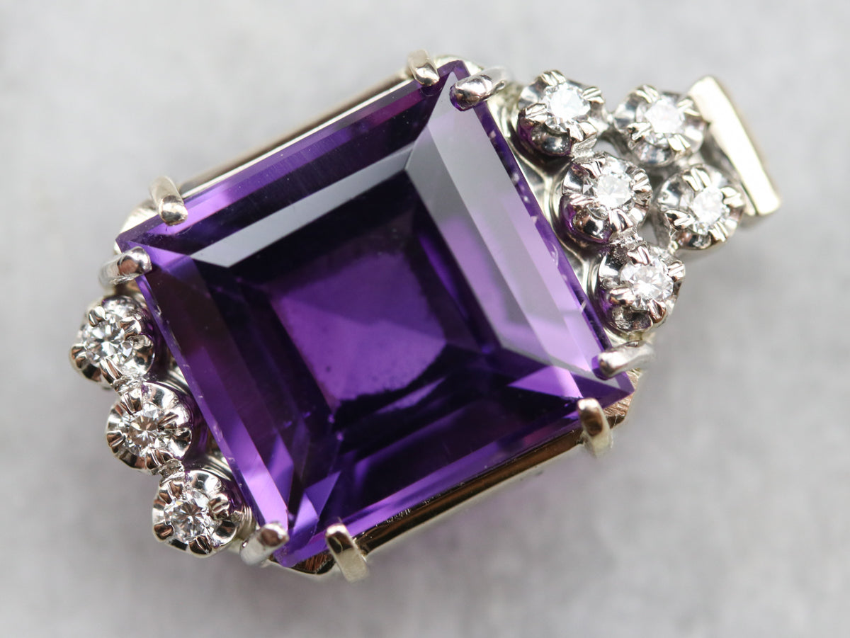Amethyst and Diamond Cocktail Pendant