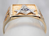 Men's Two Tone Gold and Enamel Masonic Ring