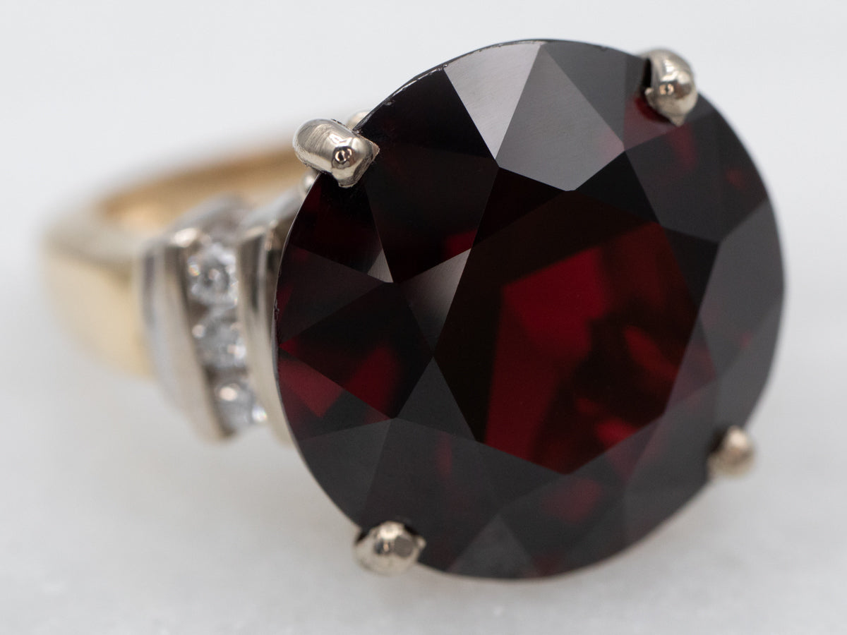 Stunning Pyrope Garnet and Diamond Cocktail Ring