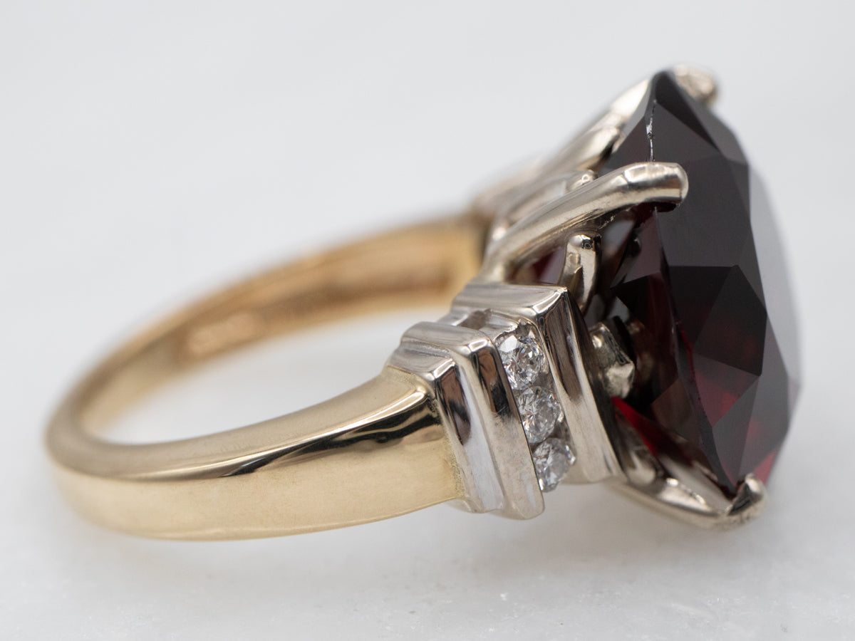 Stunning Pyrope Garnet and Diamond Cocktail Ring