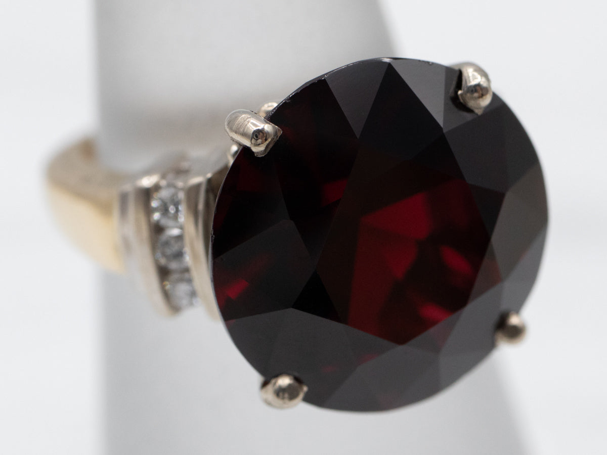 Stunning Pyrope Garnet and Diamond Cocktail Ring
