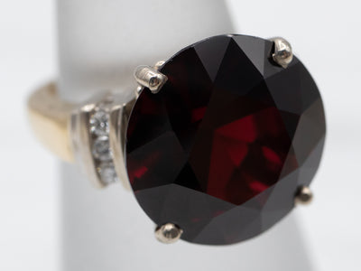 Stunning Garnet and Diamond Cocktail Ring