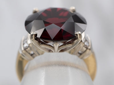 Stunning Pyrope Garnet and Diamond Cocktail Ring
