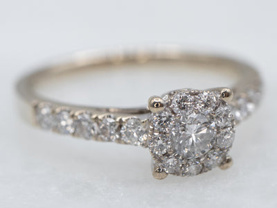 Diamond Encrusted Halo Engagement Ring