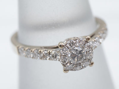 Diamond Encrusted Halo Engagement Ring