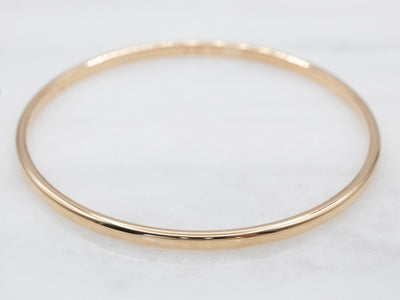 Plain Gold Bangle Bracelet