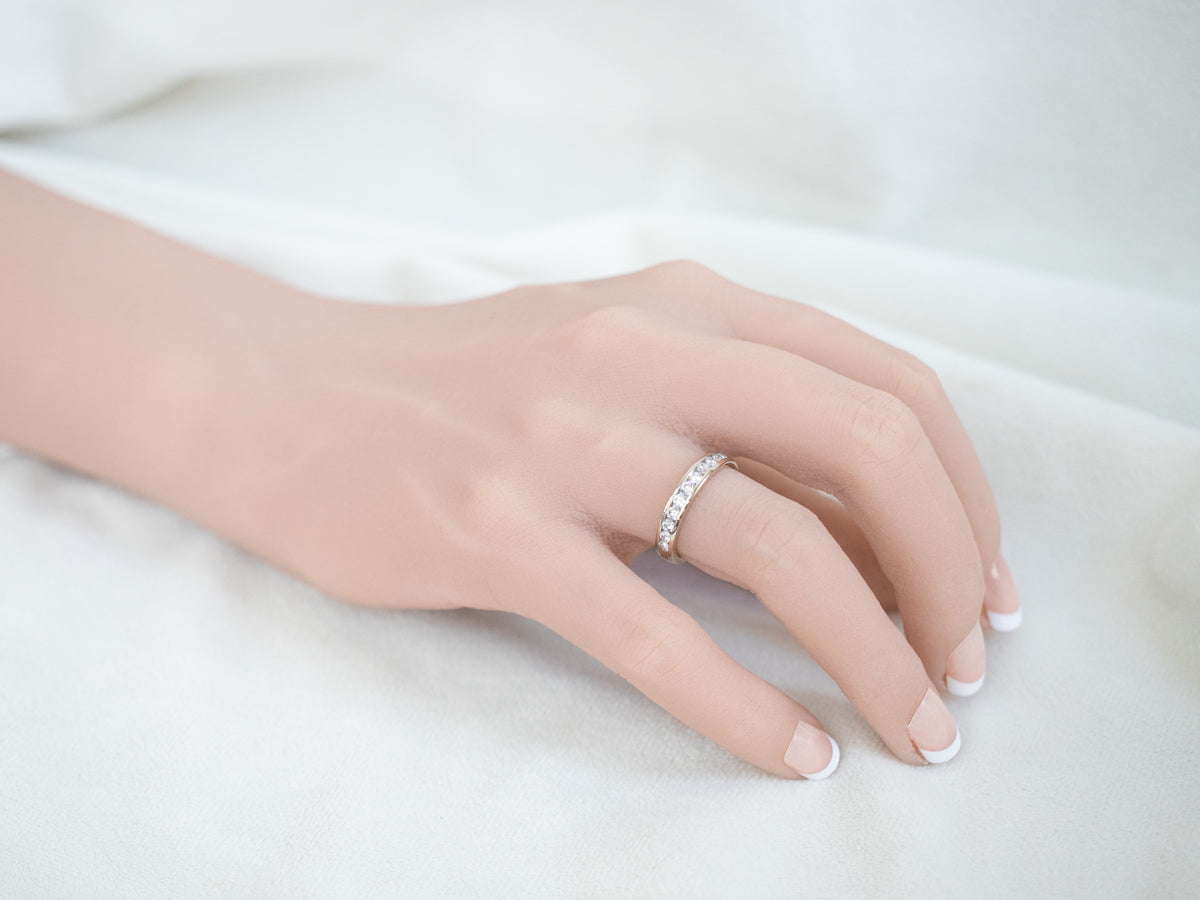 White Gold Channel Set Diamond Band