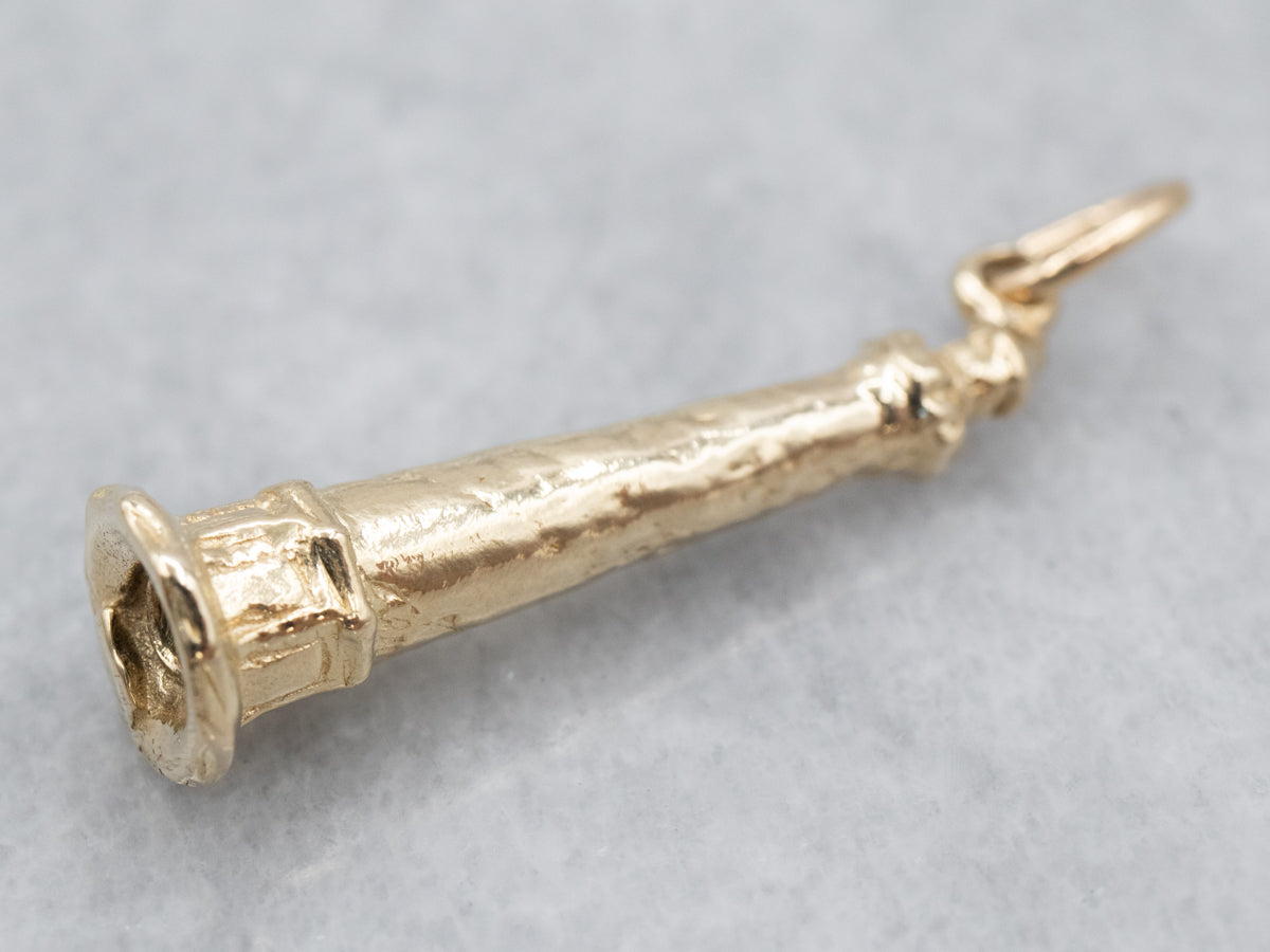 Coastal Lighthouse Gold Charm Pendant