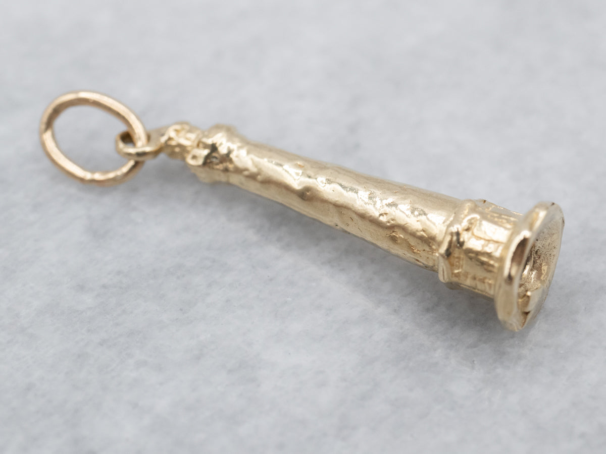 Coastal Lighthouse Gold Charm Pendant