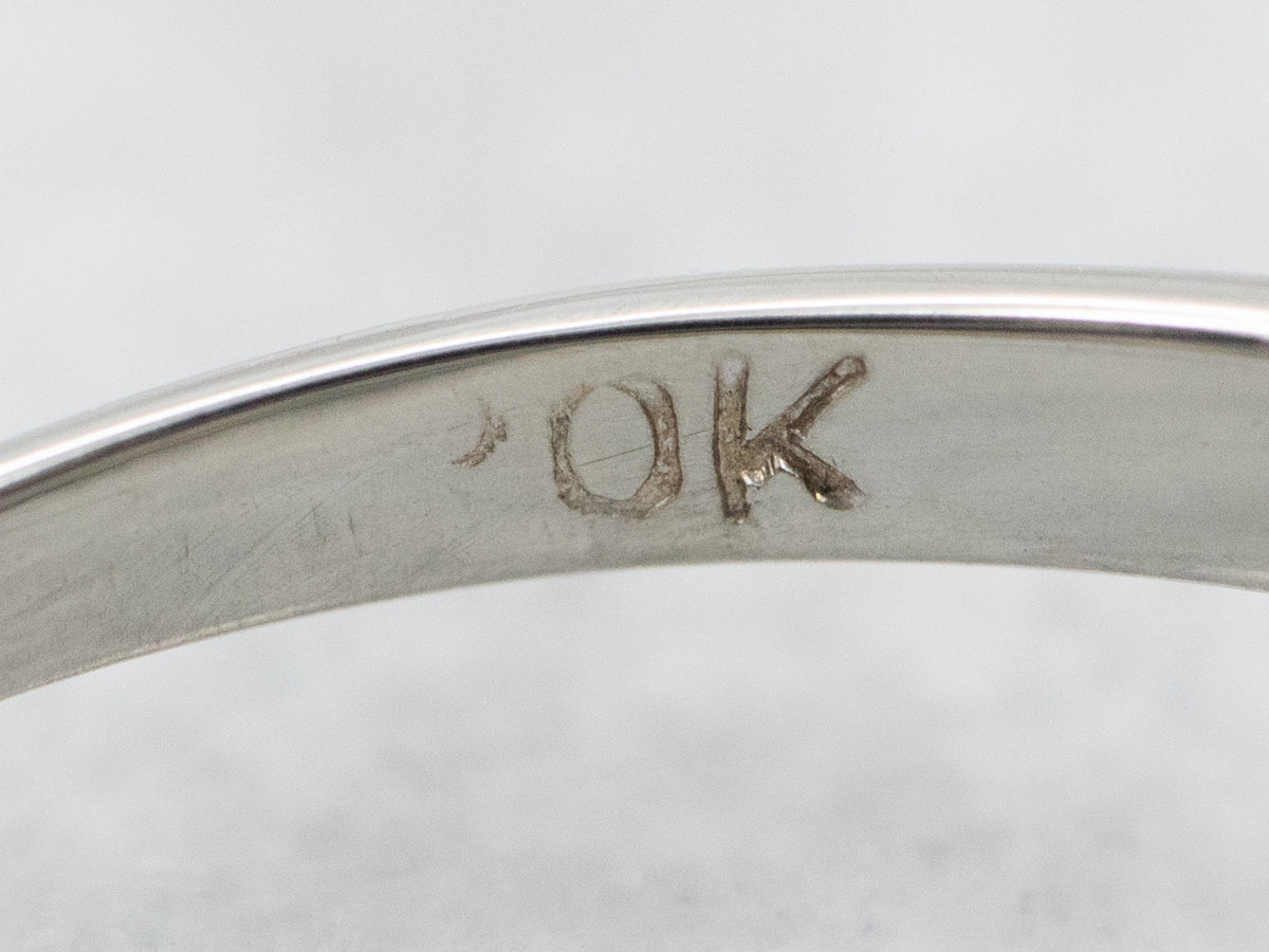 Floral Art Deco Old Mine Cut Diamond Engagement Ring