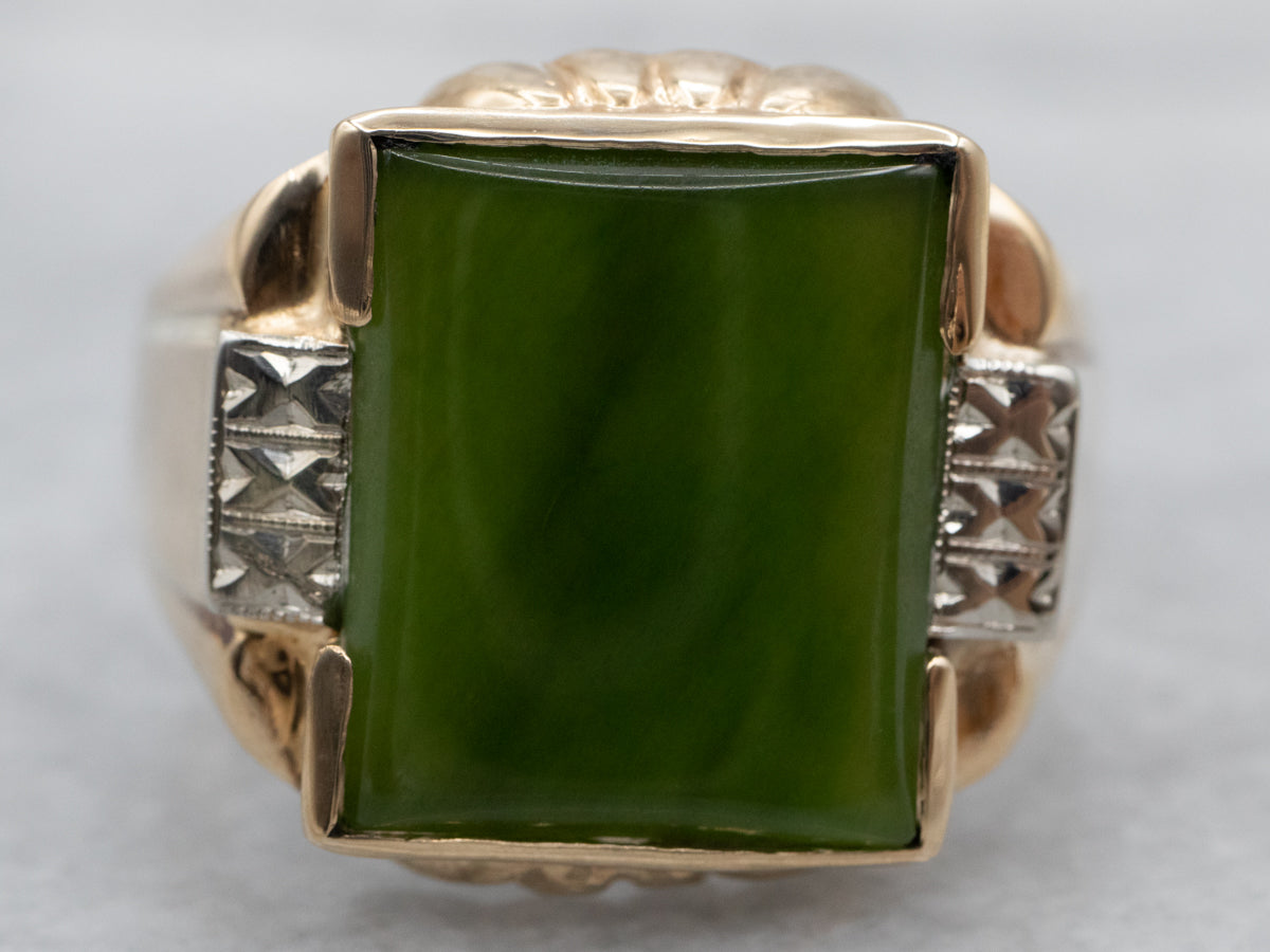Retro Era Men's Jade Ring