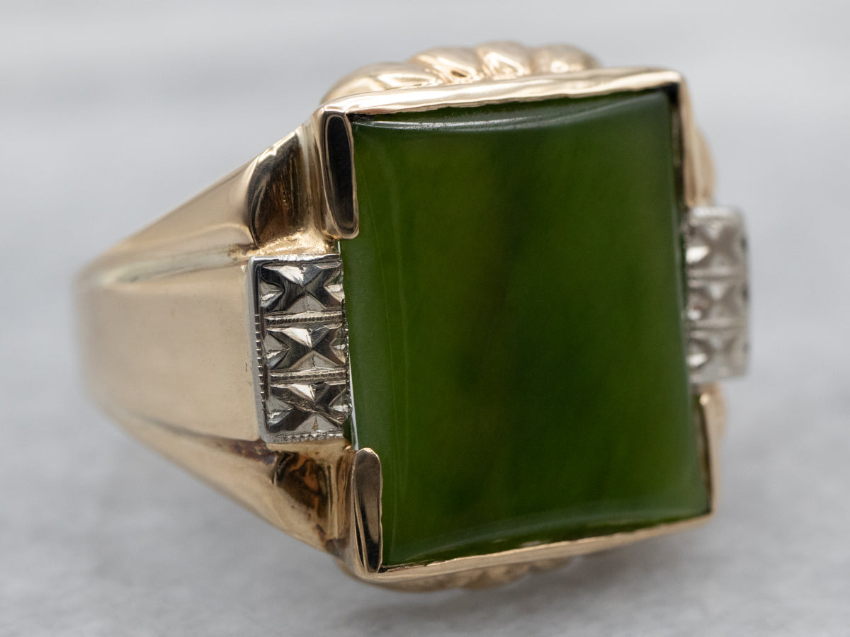 Retro Era Men's Jade Ring