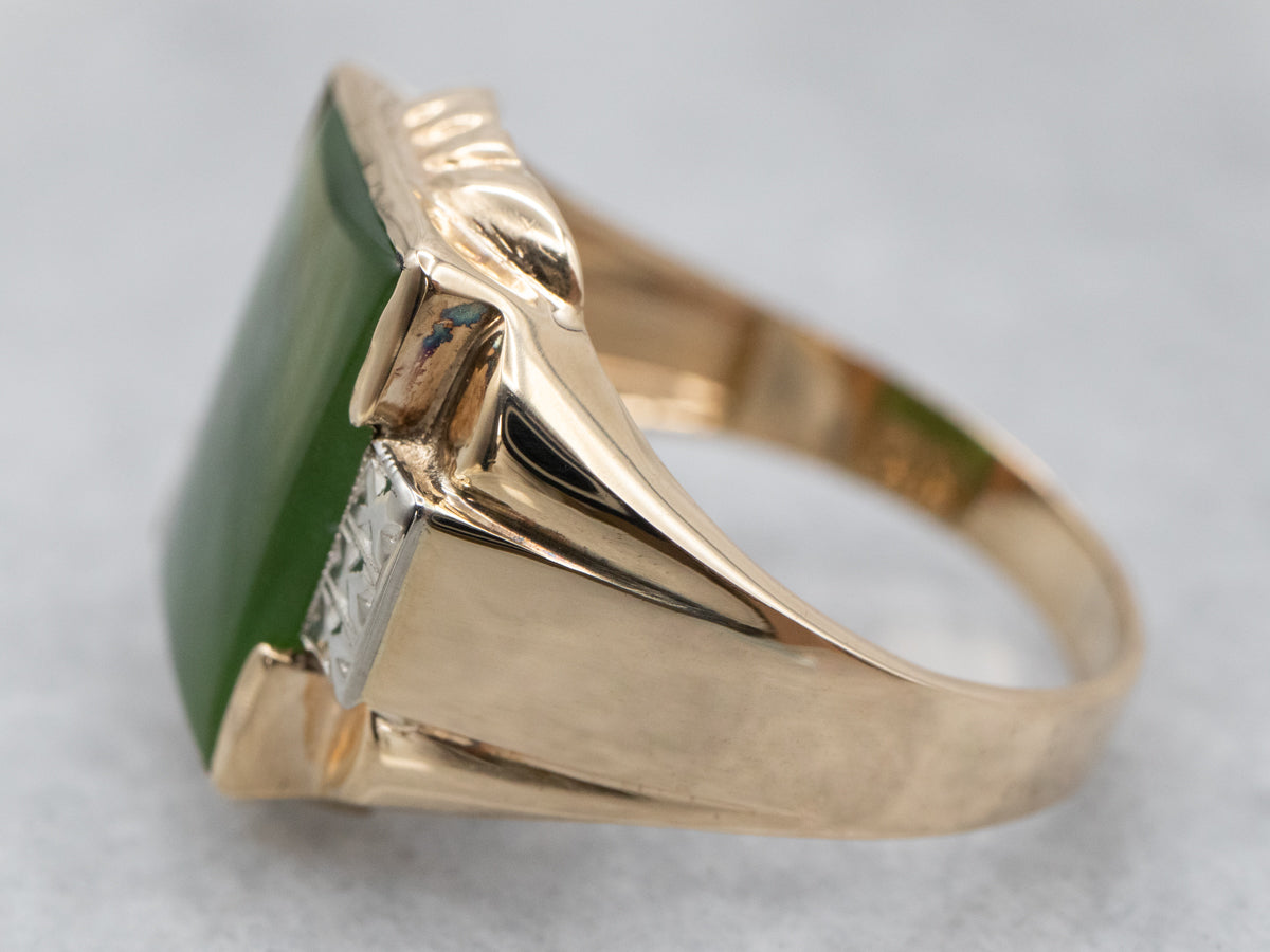 Retro Era Men's Jade Ring