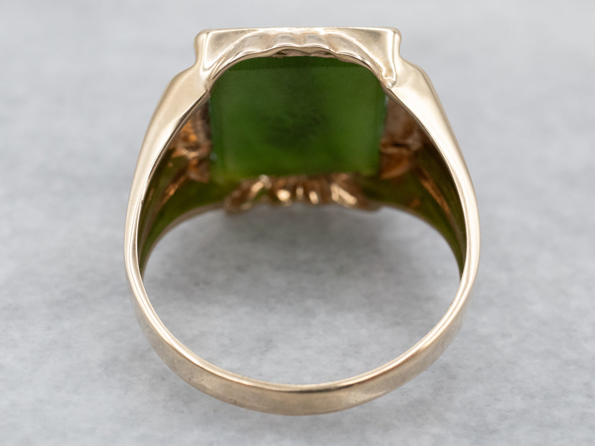 Retro Era Men's Jade Ring