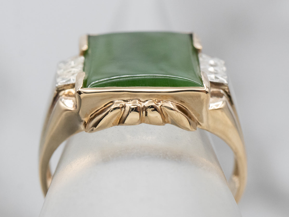 Retro Era Men's Jade Ring