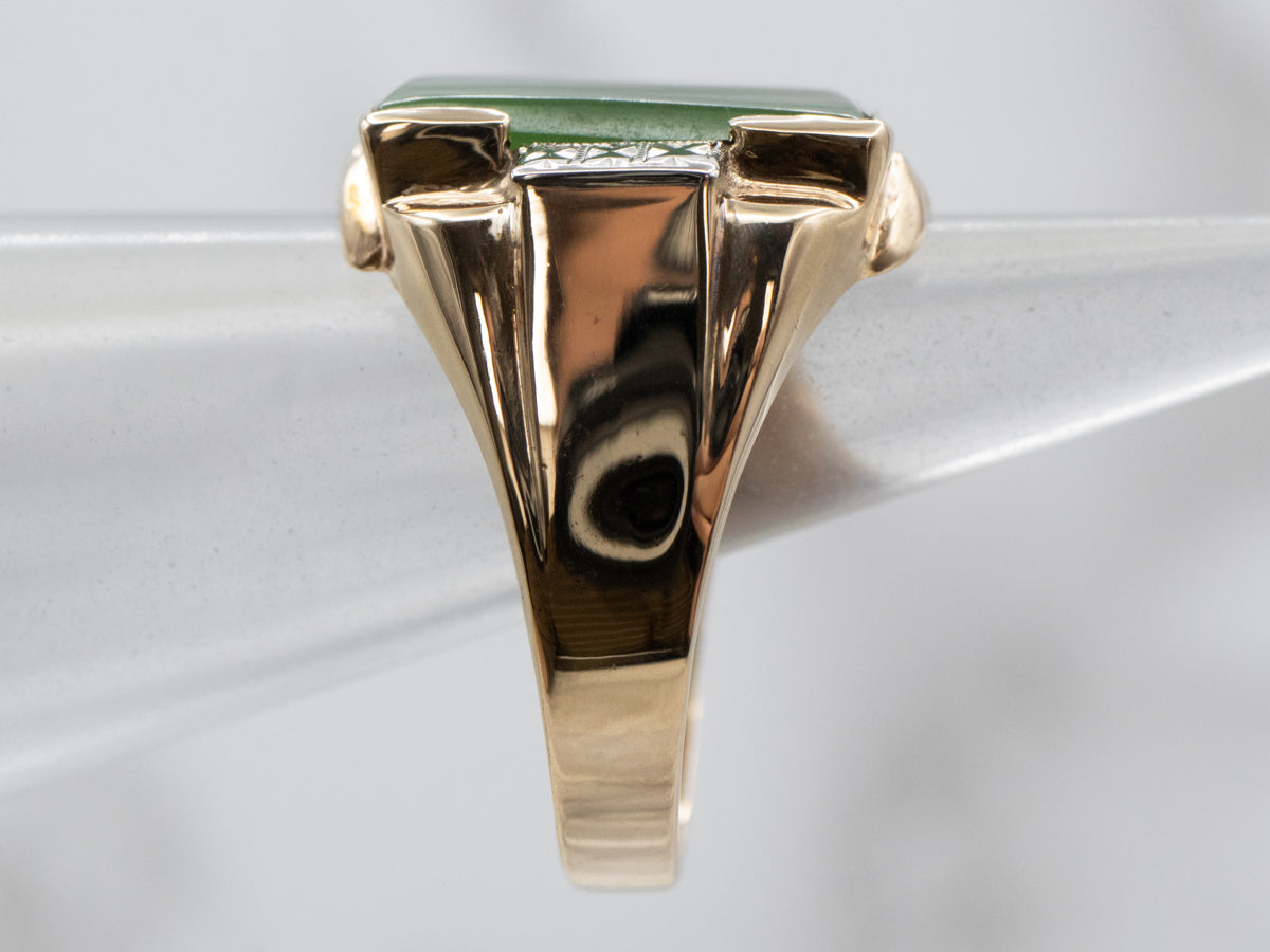 Retro Era Men's Jade Ring