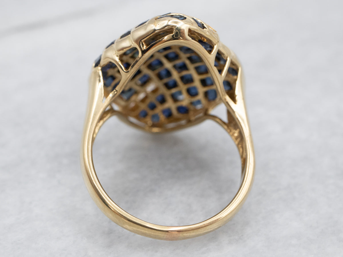 Modern Sapphire and Diamond Ring
