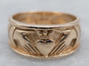 Unisex Yellow Gold Claddagh Band