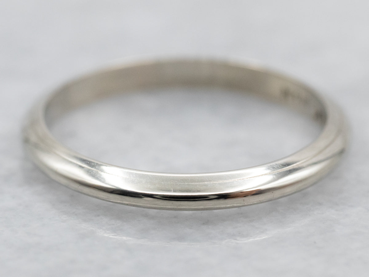 14K White Gold Knife Edge Band Ring