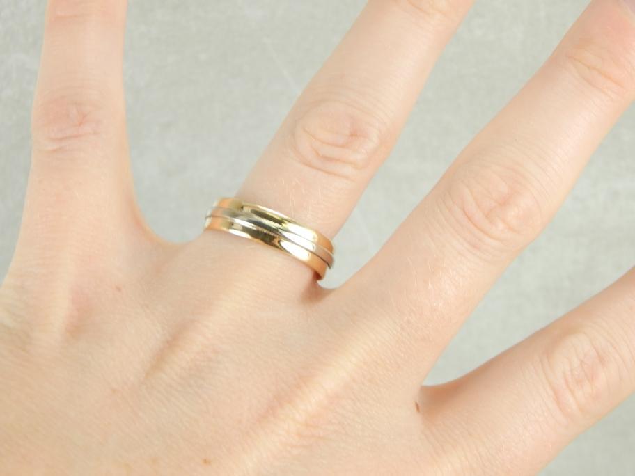 Vintage Keepsake Yellow and White Gold Band