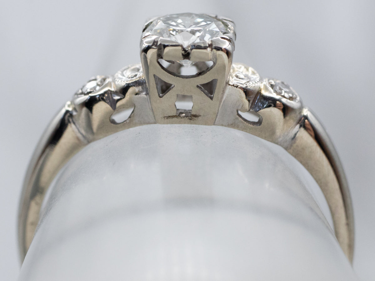 Retro Diamond Engagement Ring
