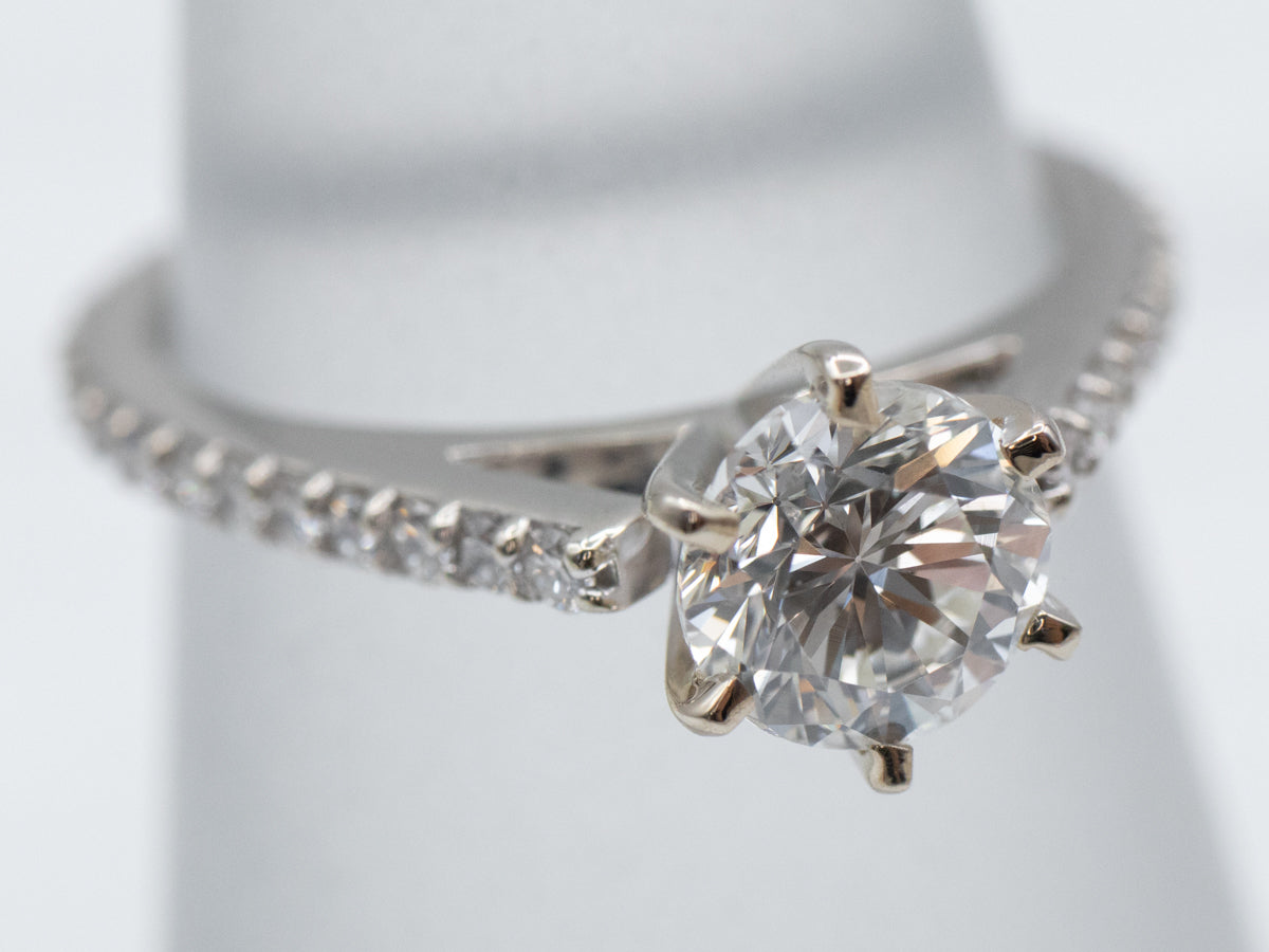 Modern Round Brilliant Diamond Engagement Ring