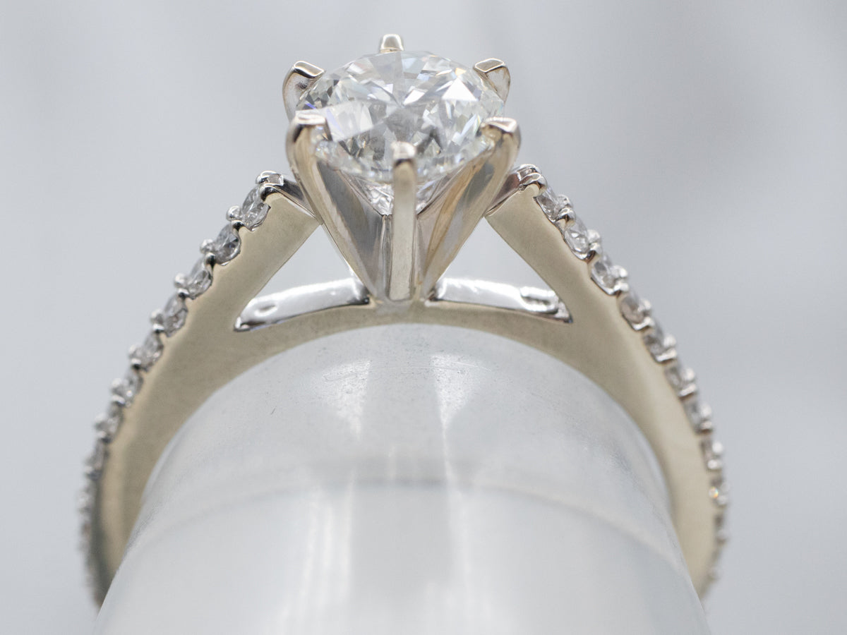 Modern Round Brilliant Diamond Engagement Ring