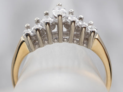 Two Toned Gold Marquise Diamond Band