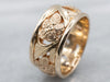 Textured Gold Floral Filigree Band