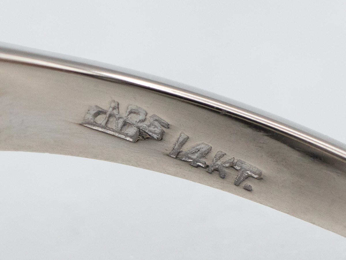 White Pearl and Diamond Cluster Ring