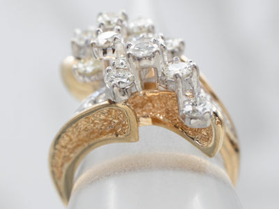 Vintage Diamond Cluster Bypass Ring