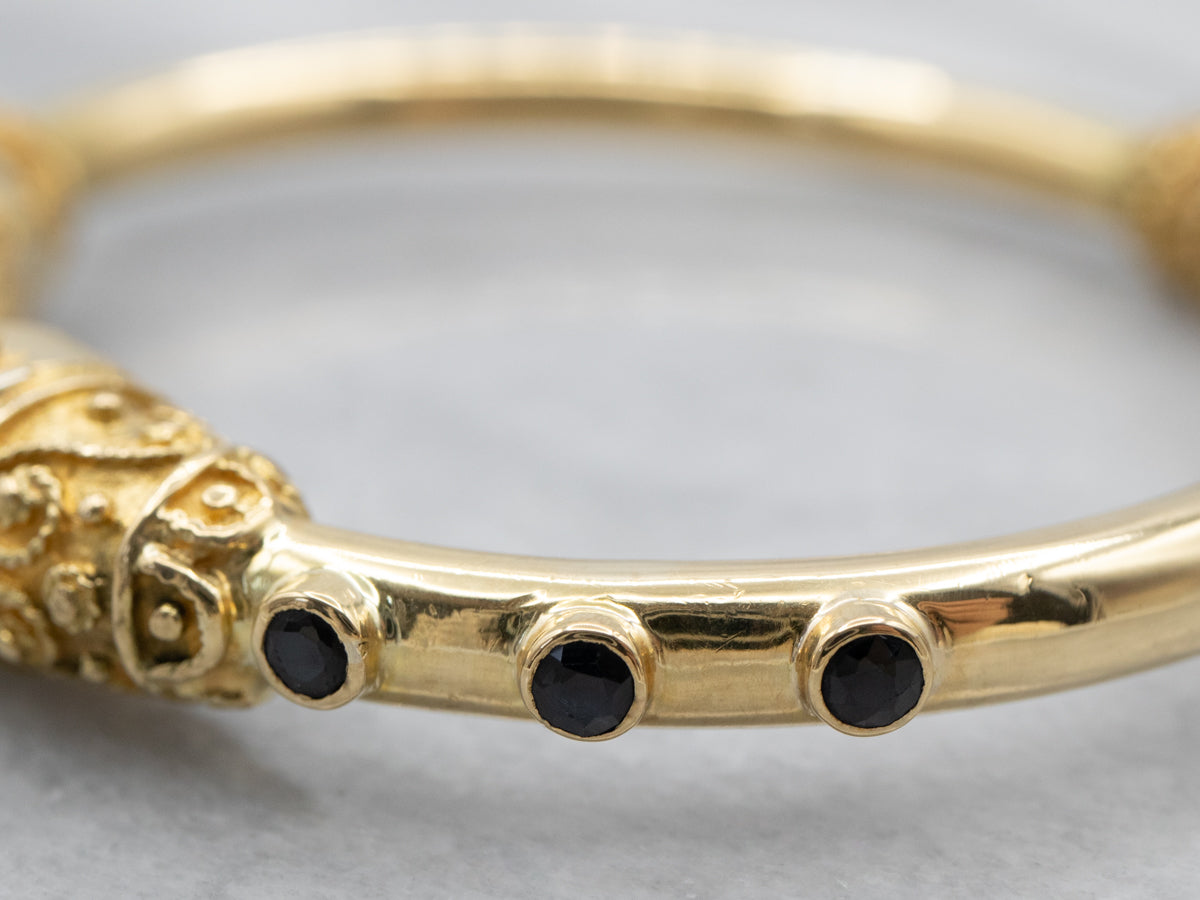 Bold Bracelet Lion Gold Gemstone Encrusted Cuff