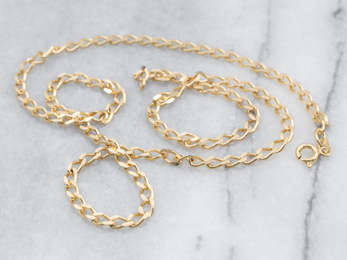 18K Yellow Gold Curb Chain