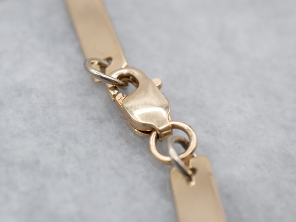 Polished Gold Flat Bar Link Bracelet