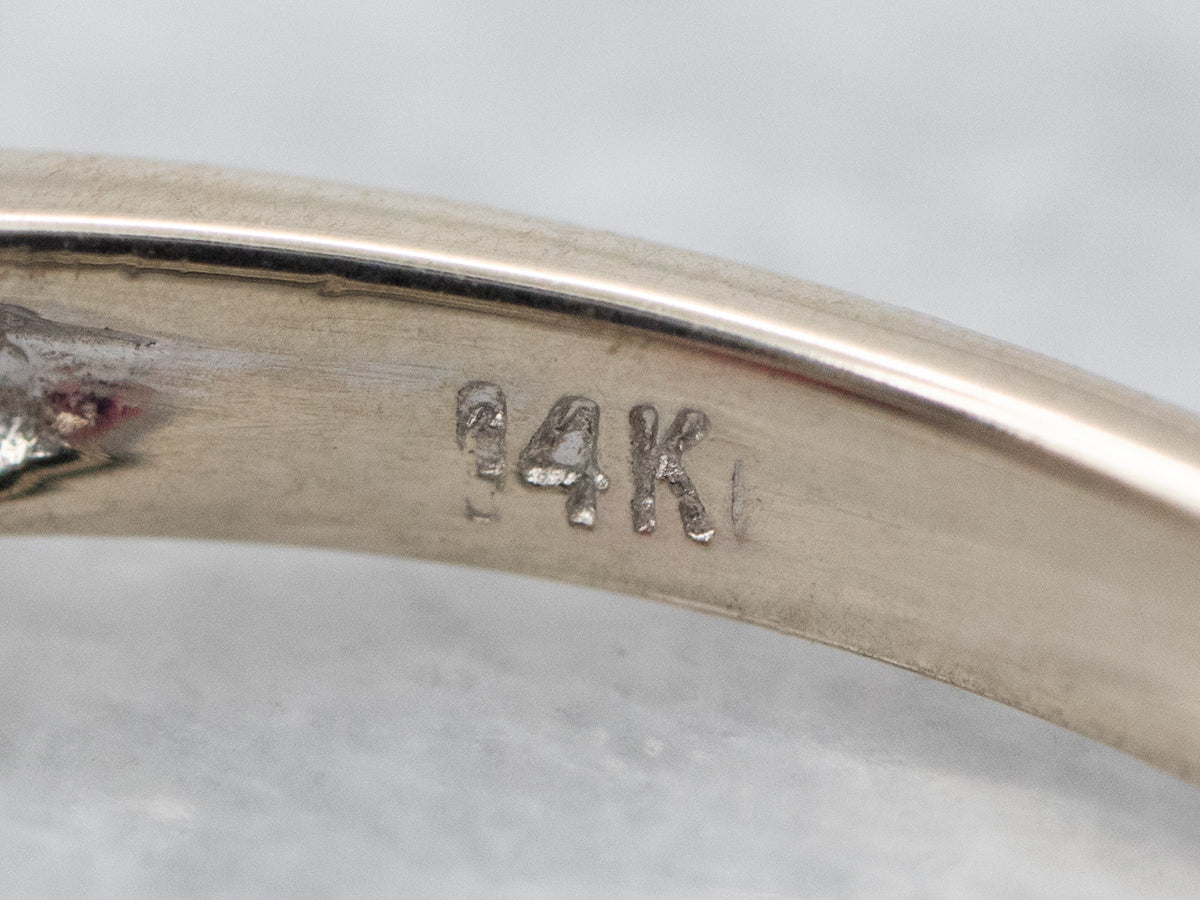 White Gold Pink Tourmaline and Diamond Ring