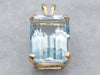 Blue Topaz Solitaire Pendant in Yellow Gold