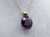 Oversized Amethyst Pendant in Yellow Gold