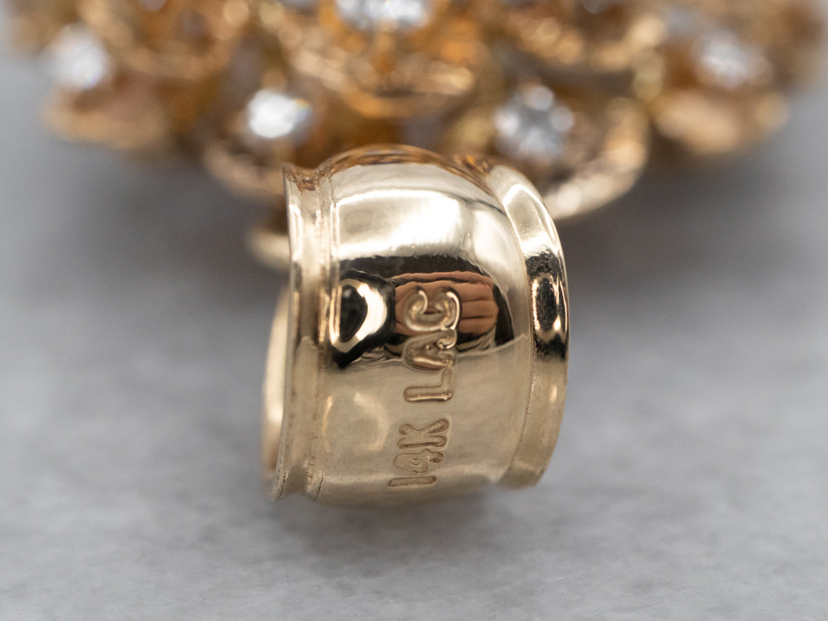 Bold Synthetic Alexandrite and Diamond Cluster Pendant