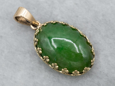 Gold Jade Gemstone Pendant