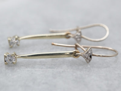 Bar Link Diamond Drop Earrings