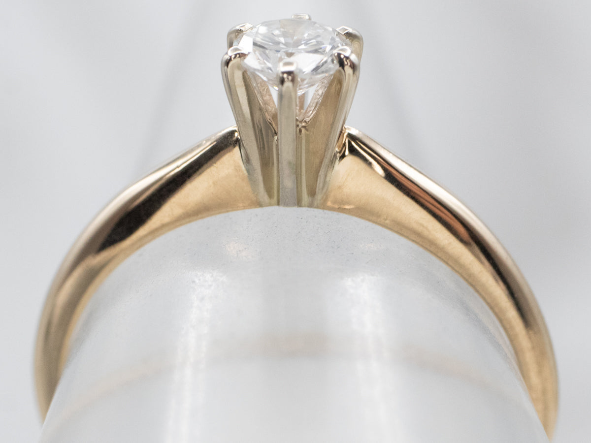 Anillo Solitario Oro Amarillo Diamante