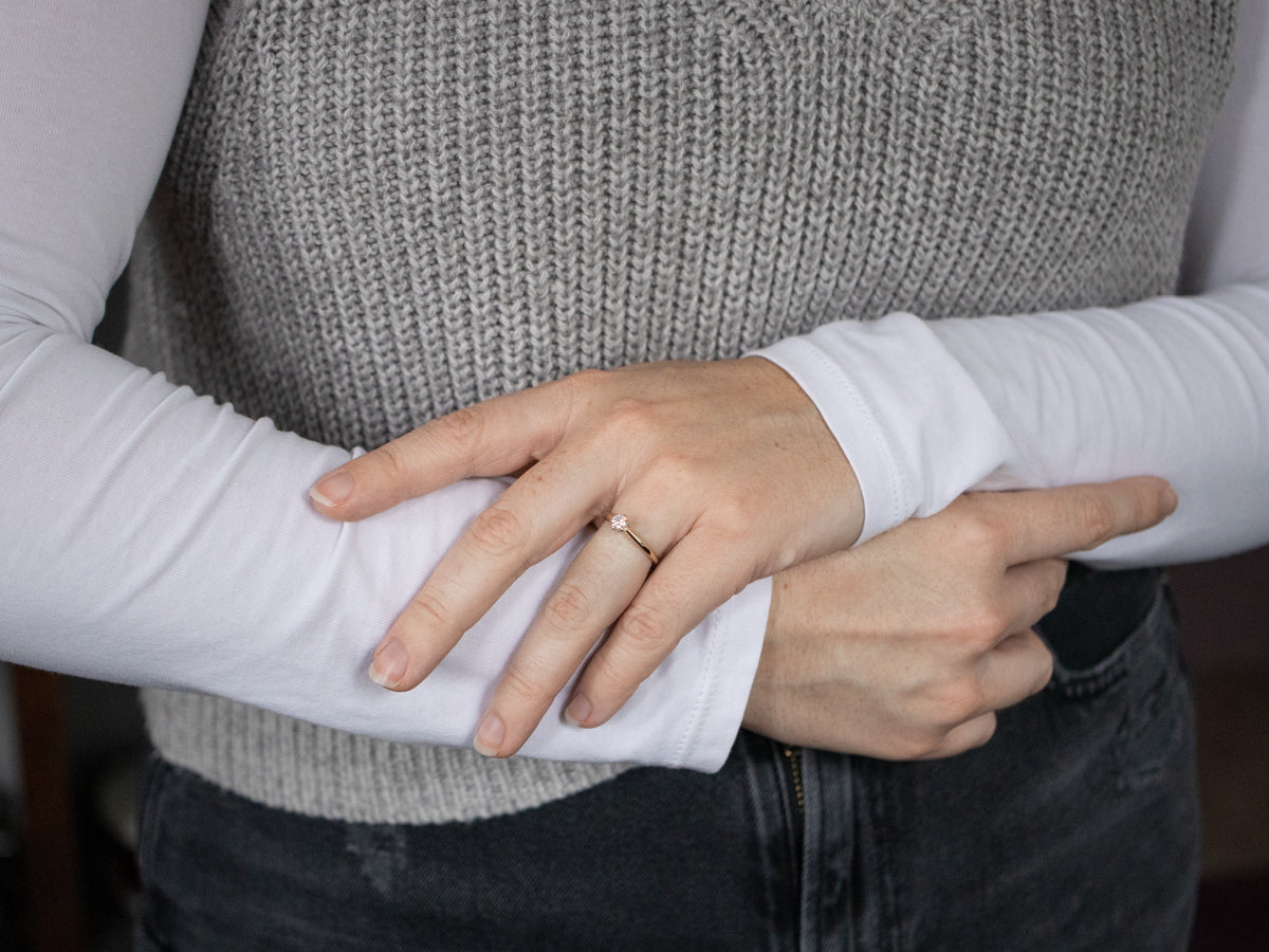 Anillo Solitario Oro Amarillo Diamante