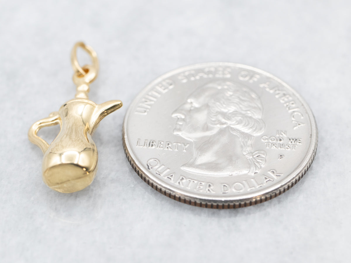 Vintage 18-Karat Gold Water Pitcher Charm