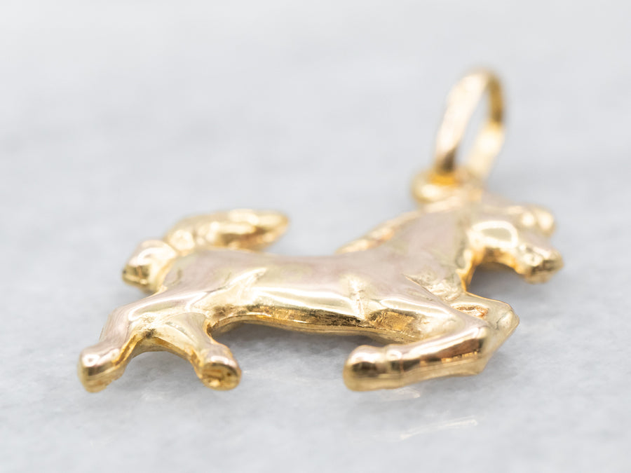 Gold Galloping Horse Charm